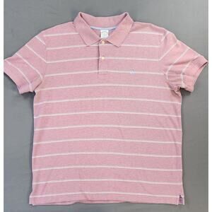 Brooks Brothers Shirt Mens Slim XXL Pink Striped Performance Polo Preppy Casual